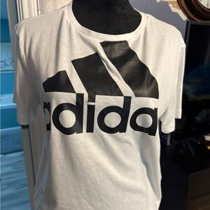 Adidas Classic White Tee with Black Logo